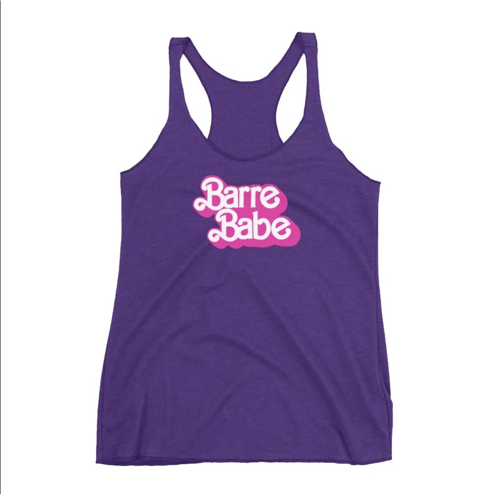 Barre Babe 80s style purple pink tank top size small barbiecore barbie cute